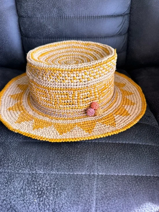 Panama style straw hat handwoven Ecuador toquilla straw summer resort hat - Picture 5 of 5